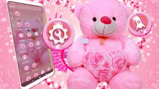 Pink Teddy Bear Theme - عکس برنامه موبایلی اندروید