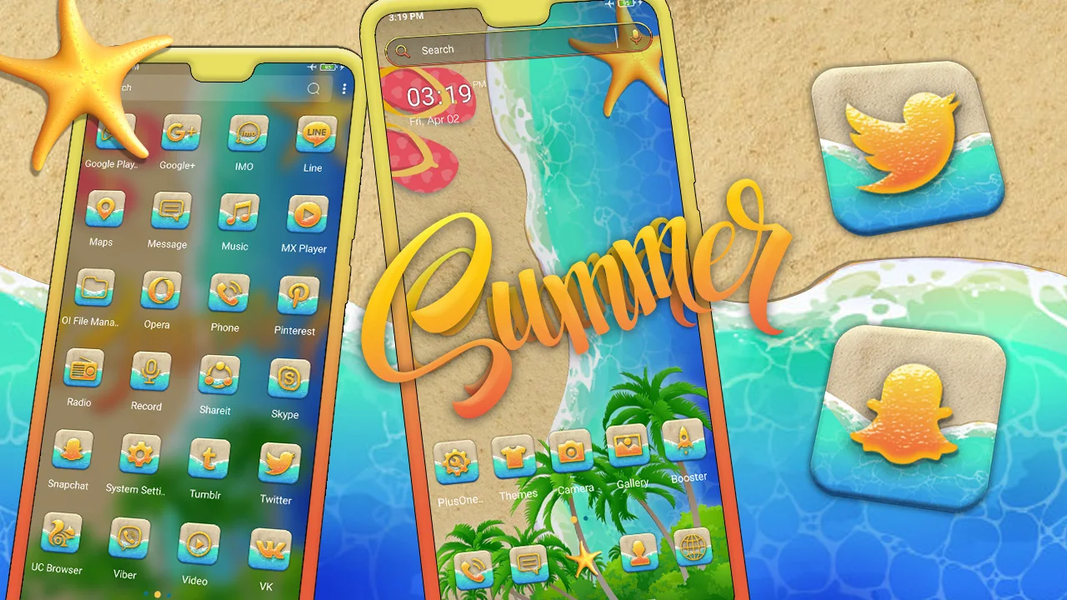 Summer Beach Launcher Theme - عکس برنامه موبایلی اندروید