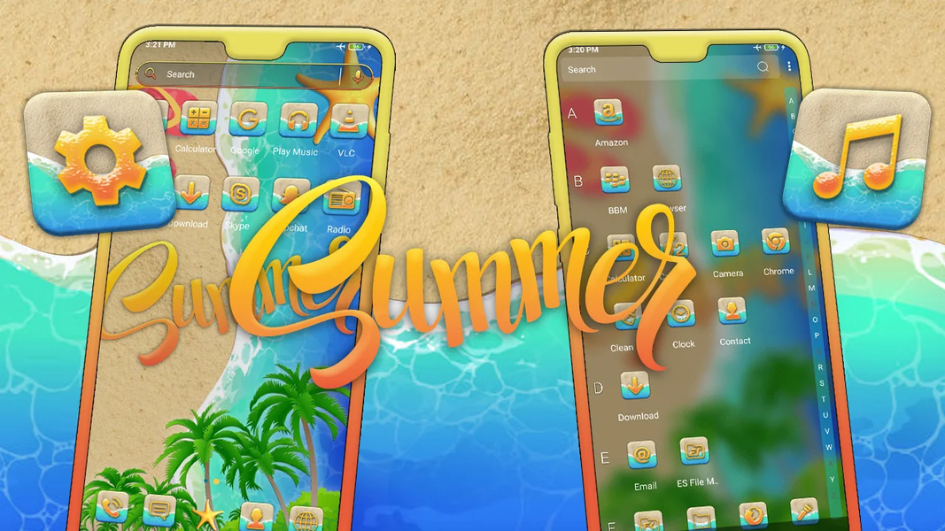 Summer Beach Launcher Theme - عکس برنامه موبایلی اندروید