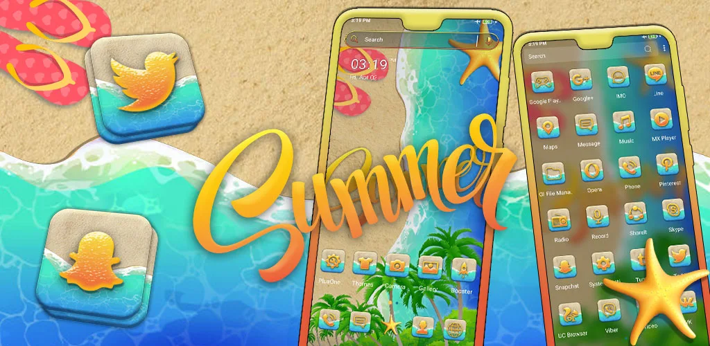 Summer Beach Launcher Theme - عکس برنامه موبایلی اندروید