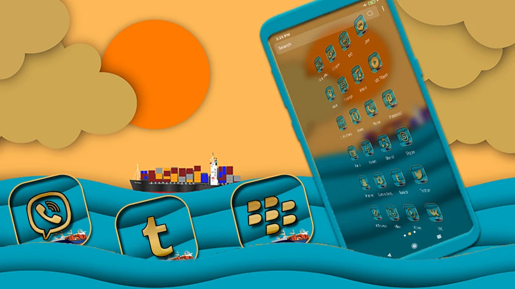 Sunrise Ocean Vector Theme - عکس برنامه موبایلی اندروید