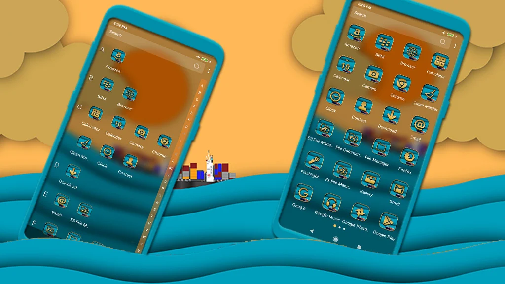 Sunrise Ocean Vector Theme - عکس برنامه موبایلی اندروید