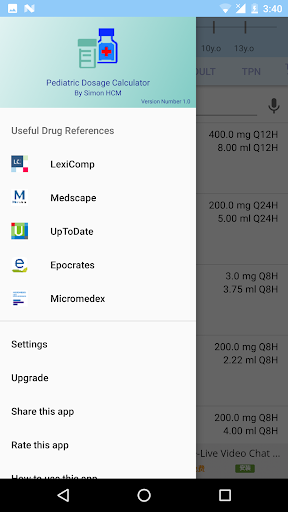 Pediatric dosage calculator - عکس برنامه موبایلی اندروید