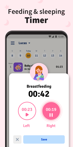 Baby Tracker - Breastfeeding - Image screenshot of android app