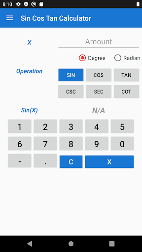 Sin Cos Tan Calculator - Image screenshot of android app