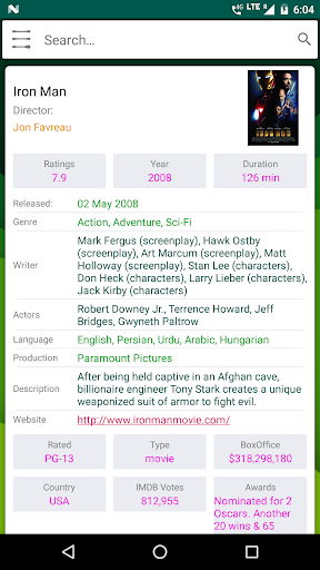 Movies Info - Image screenshot of android app