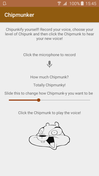 Chipmunker Voice Changer - Gameplay image of android game