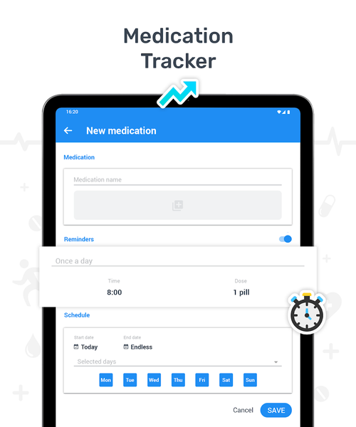 Health tracker & Pill Reminder - Image screenshot of android app
