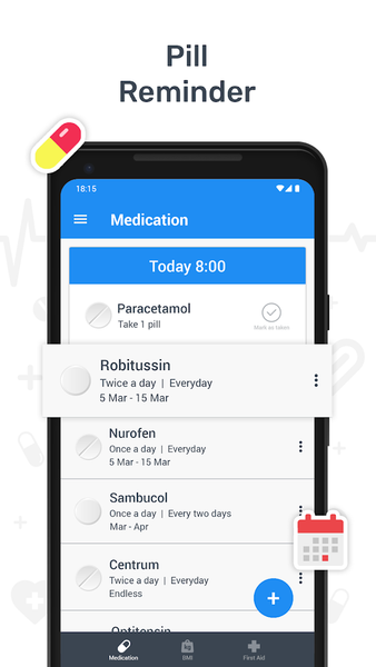 Health tracker & Pill Reminder - Image screenshot of android app