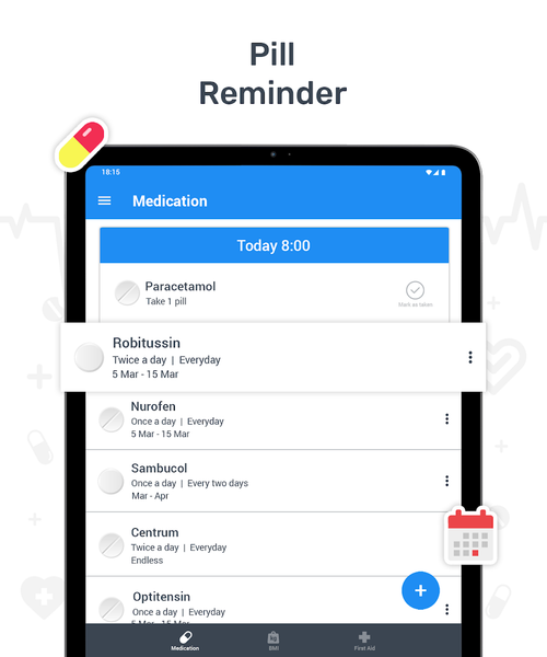 Health tracker & Pill Reminder - Image screenshot of android app