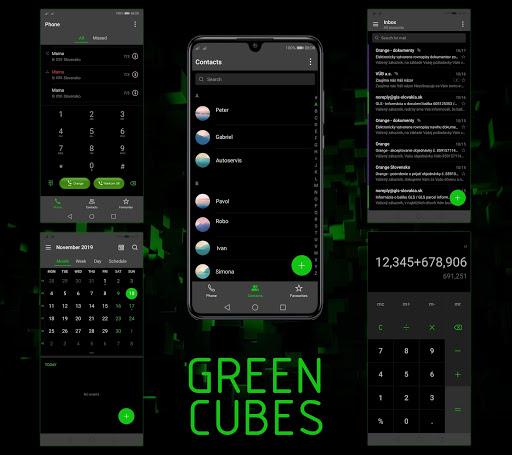 [EMUI 9.1]Green Cubes Theme - Image screenshot of android app