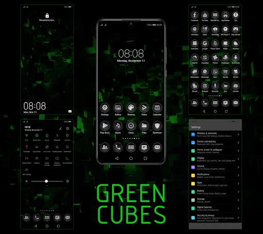 [EMUI 9.1]Green Cubes Theme - Image screenshot of android app