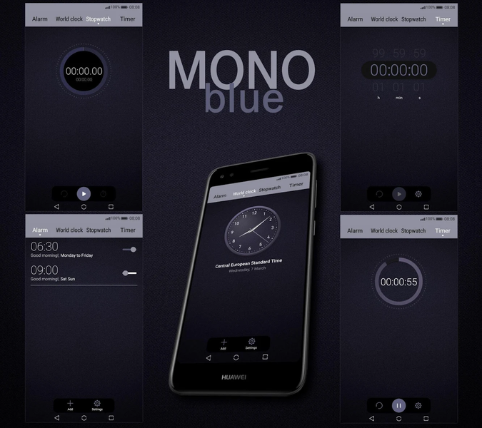 [EMUI 5/8]Mono Blue Theme - عکس برنامه موبایلی اندروید