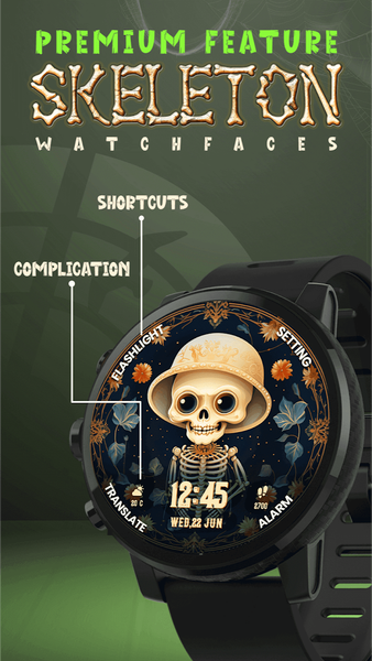 Skeleton Watch Face - Image screenshot of android app