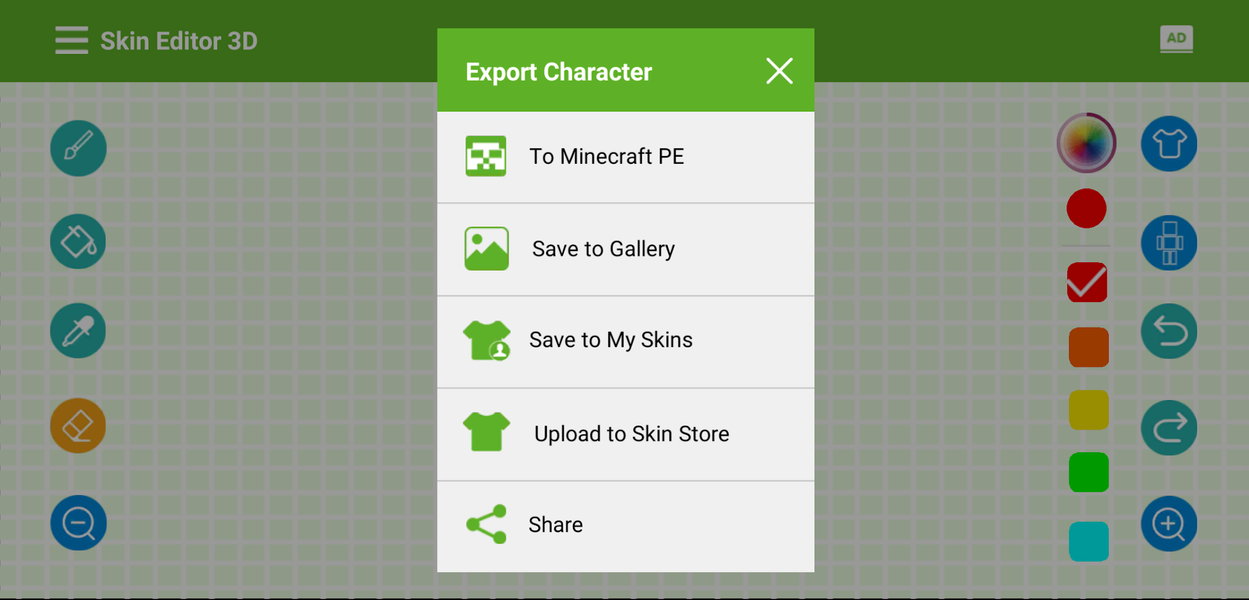 Skin Editor ۳D for MC - عکس برنامه موبایلی اندروید