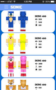 Sonic  Classic Look Minecraft Skin