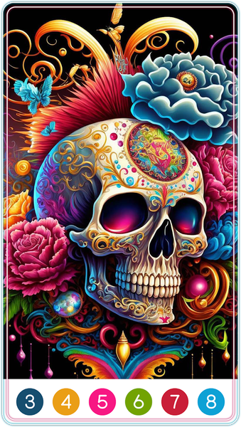 Skull Coloring Book Color Game - عکس بازی موبایلی اندروید