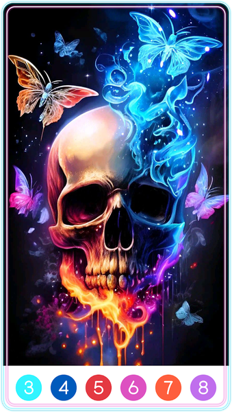 Skull Coloring Book Color Game - عکس بازی موبایلی اندروید