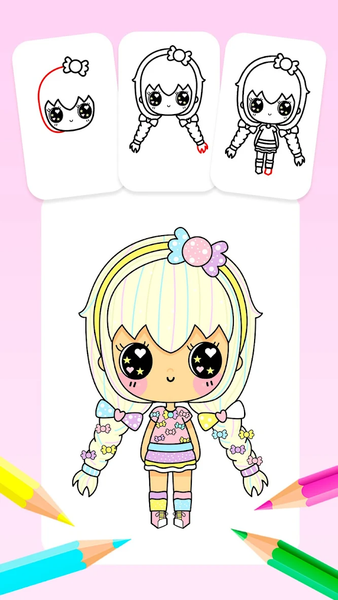 How to draw girls - Image screenshot of android app