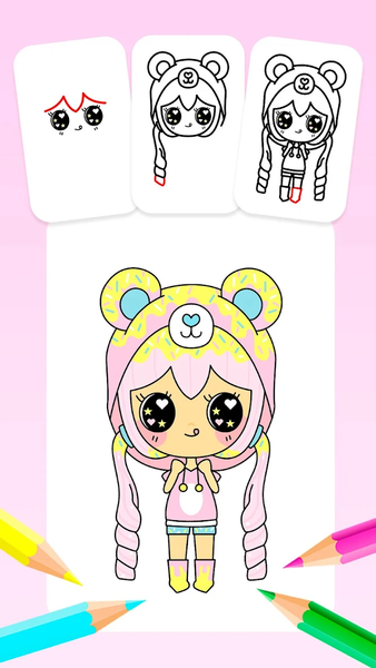 How to draw girls - Image screenshot of android app