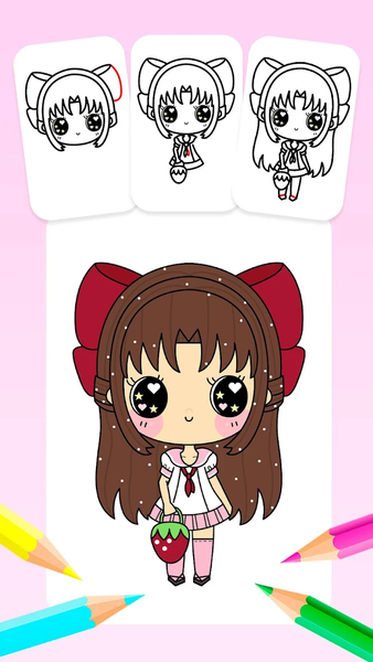 How to draw girls - Image screenshot of android app