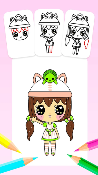 How to draw girls - Image screenshot of android app