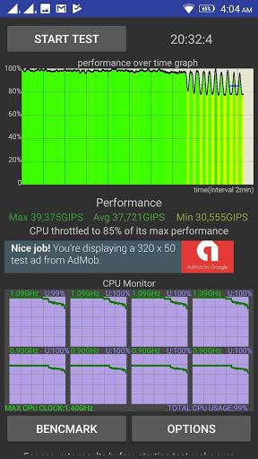 CPU Throttling Test - Image screenshot of android app