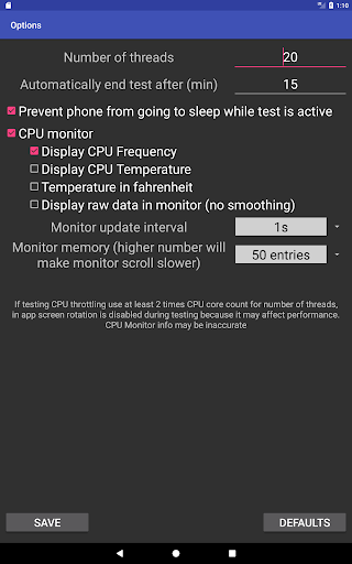 CPU Throttling Test - عکس برنامه موبایلی اندروید