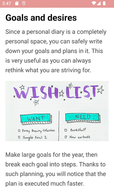 Personal diary ideas - عکس برنامه موبایلی اندروید