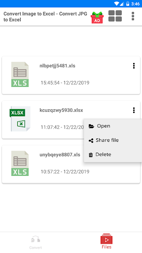 Convert JPG to XLSX - Image to - عکس برنامه موبایلی اندروید