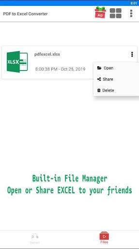 PDF to XLS Converter - Image screenshot of android app