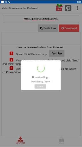 Video Downloader for Pinterest - Image screenshot of android app