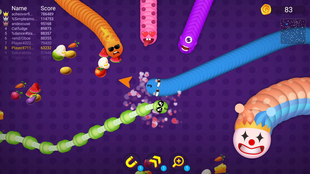 Snake Battle: Worm Snake Game - Gameplay image of android game
