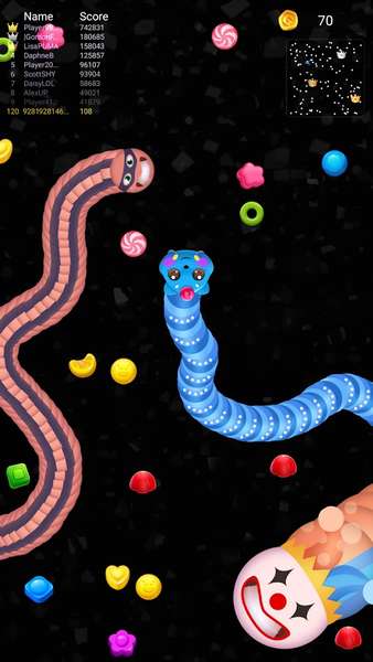 Worm Battle: Snake Game - Gameplay image of android game