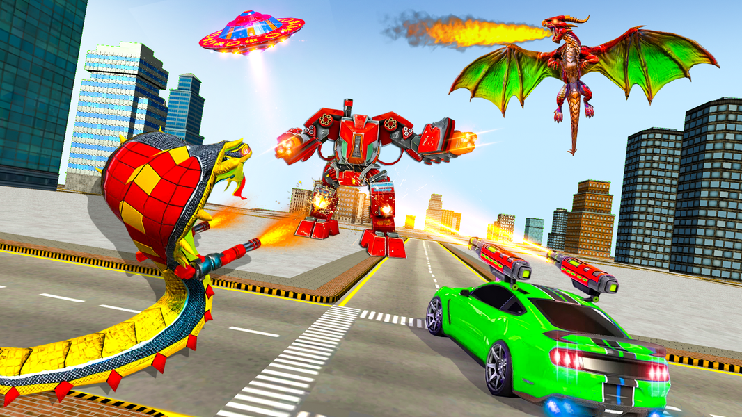 Snake Robot Car Transform Game - Gameplay image of android game