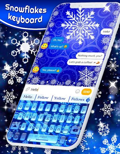 Snowflakes Keyboard ❄️Winter Snow Keyboards Theme - Image screenshot of android app