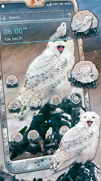 Snowy Owl Launcher Theme - Image screenshot of android app