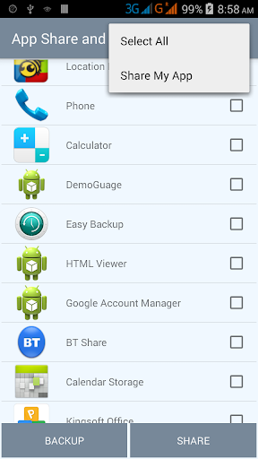 App Share and Backup - عکس برنامه موبایلی اندروید