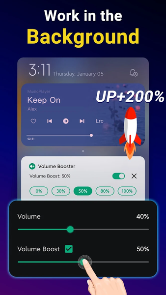 Volume Booster 200% Louder - عکس برنامه موبایلی اندروید