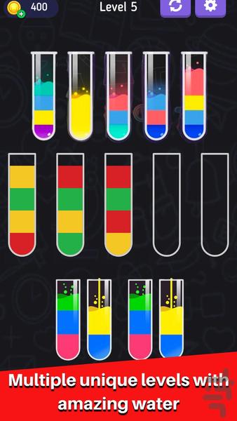 Water Color Sort 2023 - Gameplay image of android game