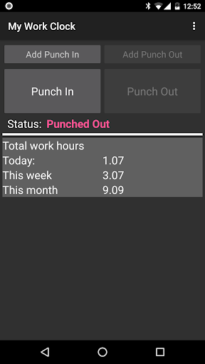 My Work Clock - Image screenshot of android app