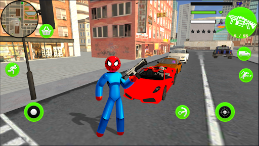 Spider StickMan Rope Hero Mafia Gangster Vegas - Gameplay image of android game