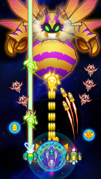 Insect Invaders: Space Shooter - Gameplay image of android game