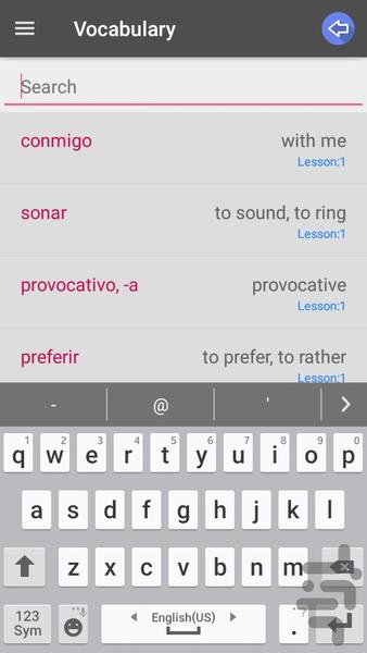 آموزش زبان اسپانیایی پیشرفته - عکس برنامه موبایلی اندروید