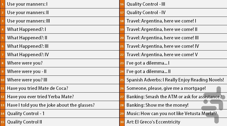 آموزش زبان اسپانیایی پیشرفته - عکس برنامه موبایلی اندروید