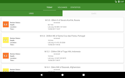3D Earthquakes Map & Volcanoes - Image screenshot of android app