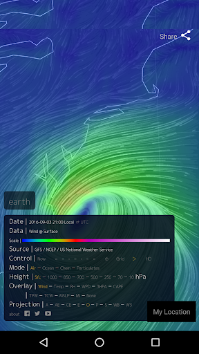 Wind Map Hurricane Tracker, 3D - Image screenshot of android app