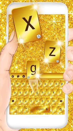 Gold Glitter Keyboard Theme - Image screenshot of android app