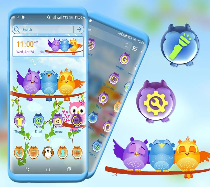 Animated Birds Launcher Theme - عکس برنامه موبایلی اندروید