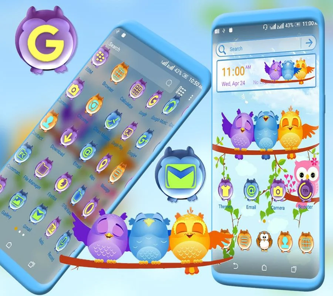 Animated Birds Launcher Theme - عکس برنامه موبایلی اندروید